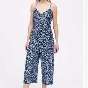 Banana Republic Blue Cheetah Crop Jumpsuit